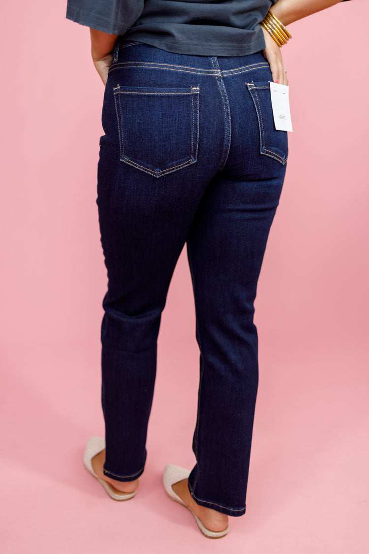 Vervet Dark Slim Denim Jeans, REG + CURVY