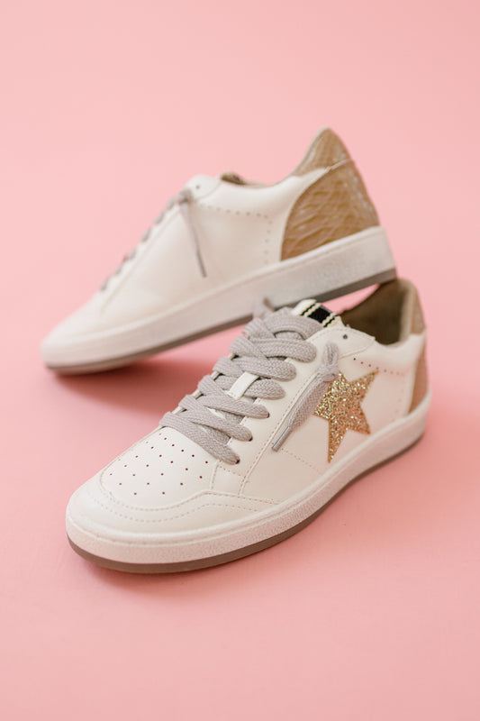 Paz Taupe Snake Star Sneakers