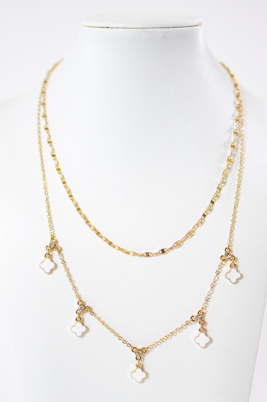 Clover & Brass Chain Dual Necklace