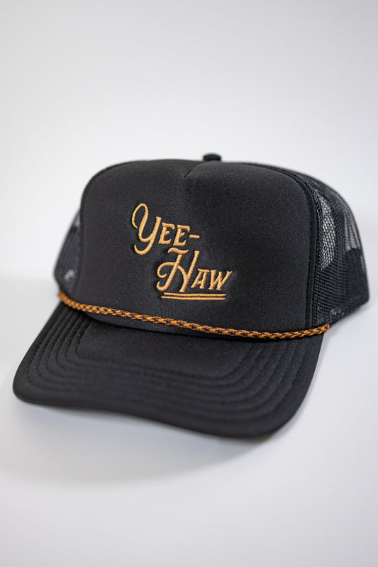 Black "Yee-Haw" Foam Trucker Hat