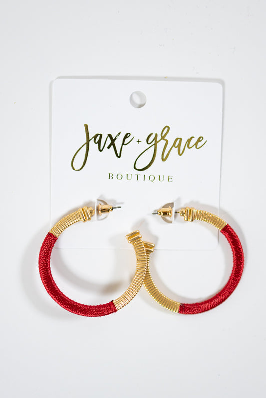 Metal & Thread Wrapped Hoops