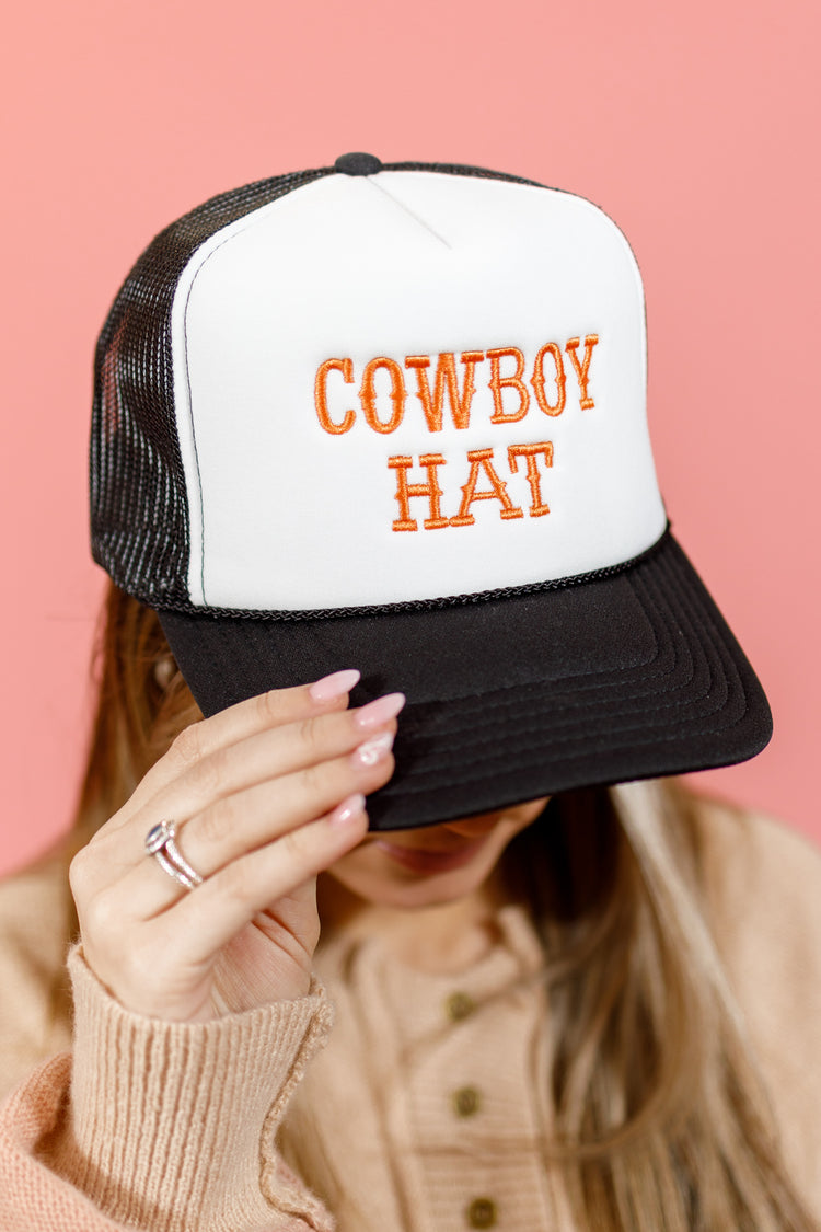 Embroidered "Cowboy Hat" Trucker Hat