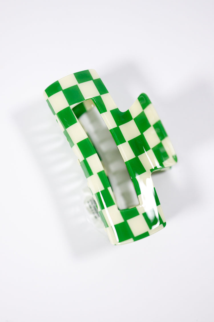 Checkered Cellulose Claw Clip, VARIOUS