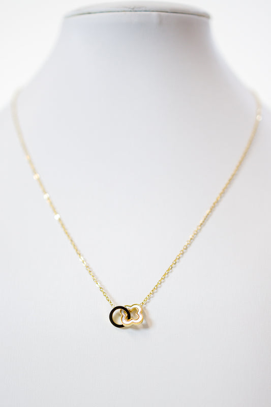 Clover & Circle Link Pendant Necklace