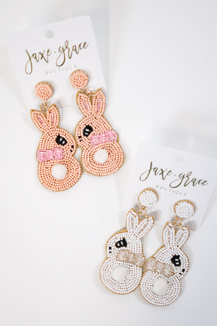 Beaded Easter Bunny Earrings, VARIOUS