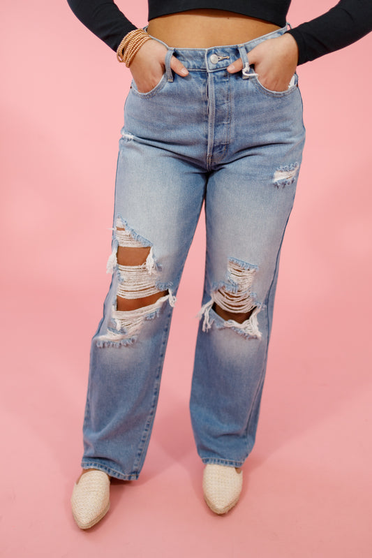 Cello High Rise Distressed Jeans