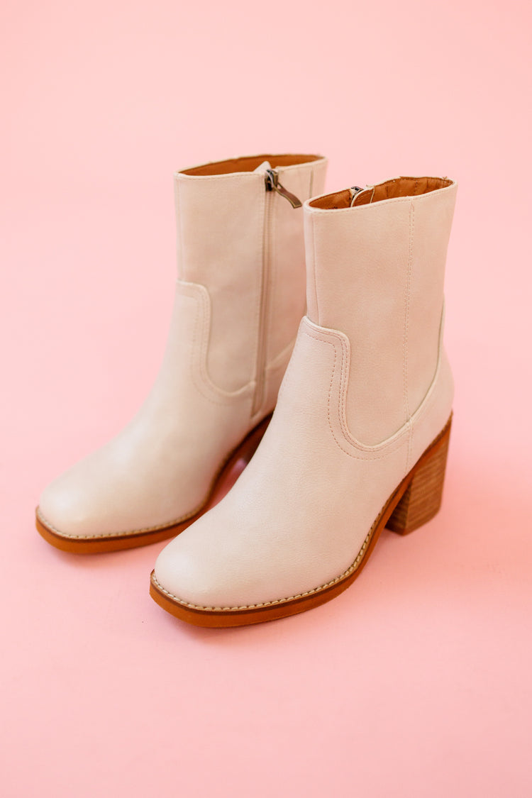 Nude High Top Casual Boots