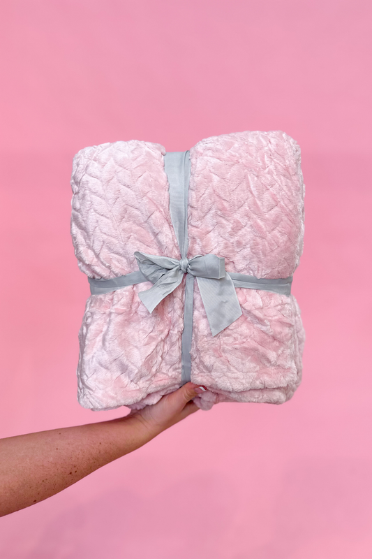 Light Pink Textured Blanket