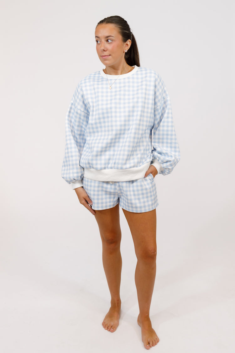 Blue Gingham Lounge Set