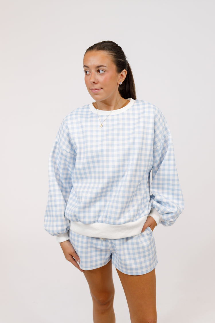 Blue Gingham Lounge Set