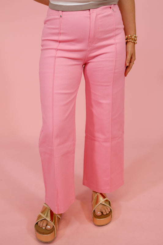Entro Pink Front Seam Pants
