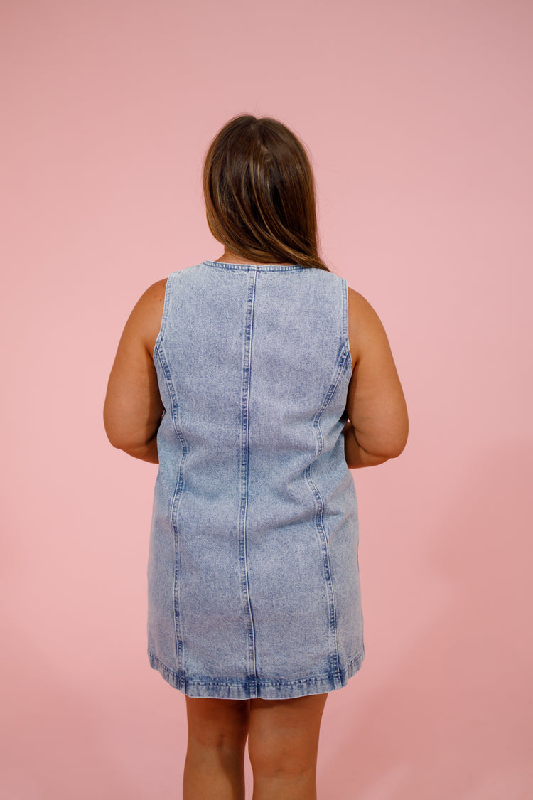 Denim Sleeveless Button Dress