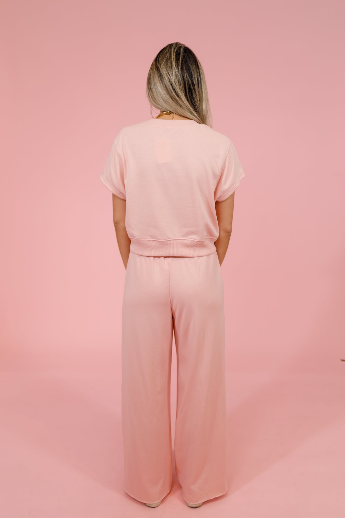 Light Pink Wide Leg Pants Set Jaxe + Grace Boutique