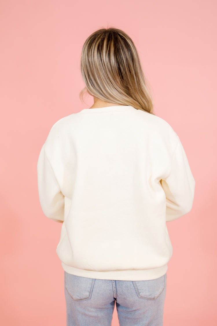 Cream Plaid Bow Sweater