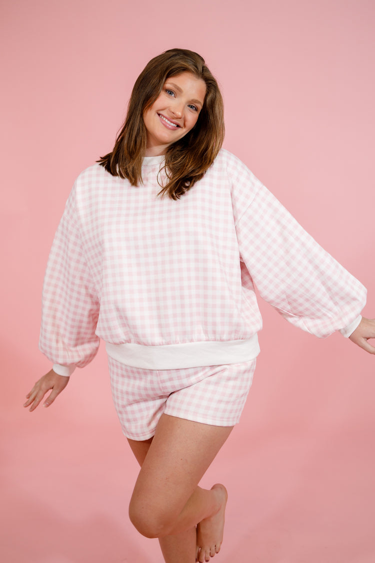 Pink Gingham Lounge Set
