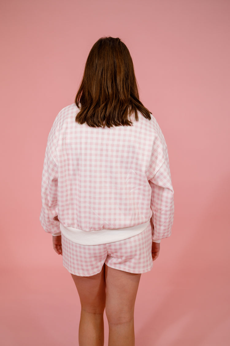 Pink Gingham Lounge Set