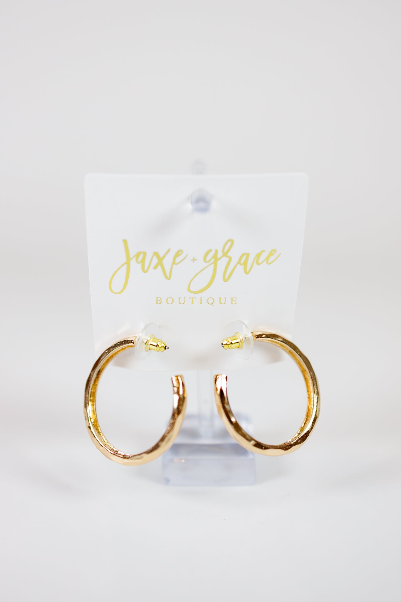38MM Hammered Hoop Earrings Jaxe + Grace Boutique