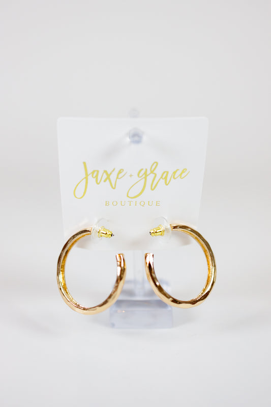38MM Hammered Hoop Earrings Jaxe + Grace Boutique