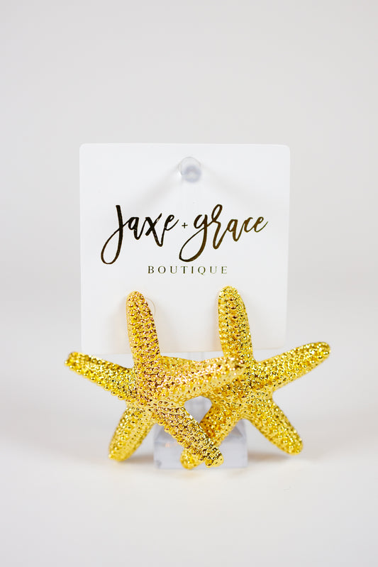 Textured Starfish Earrings Jaxe + Grace Boutique