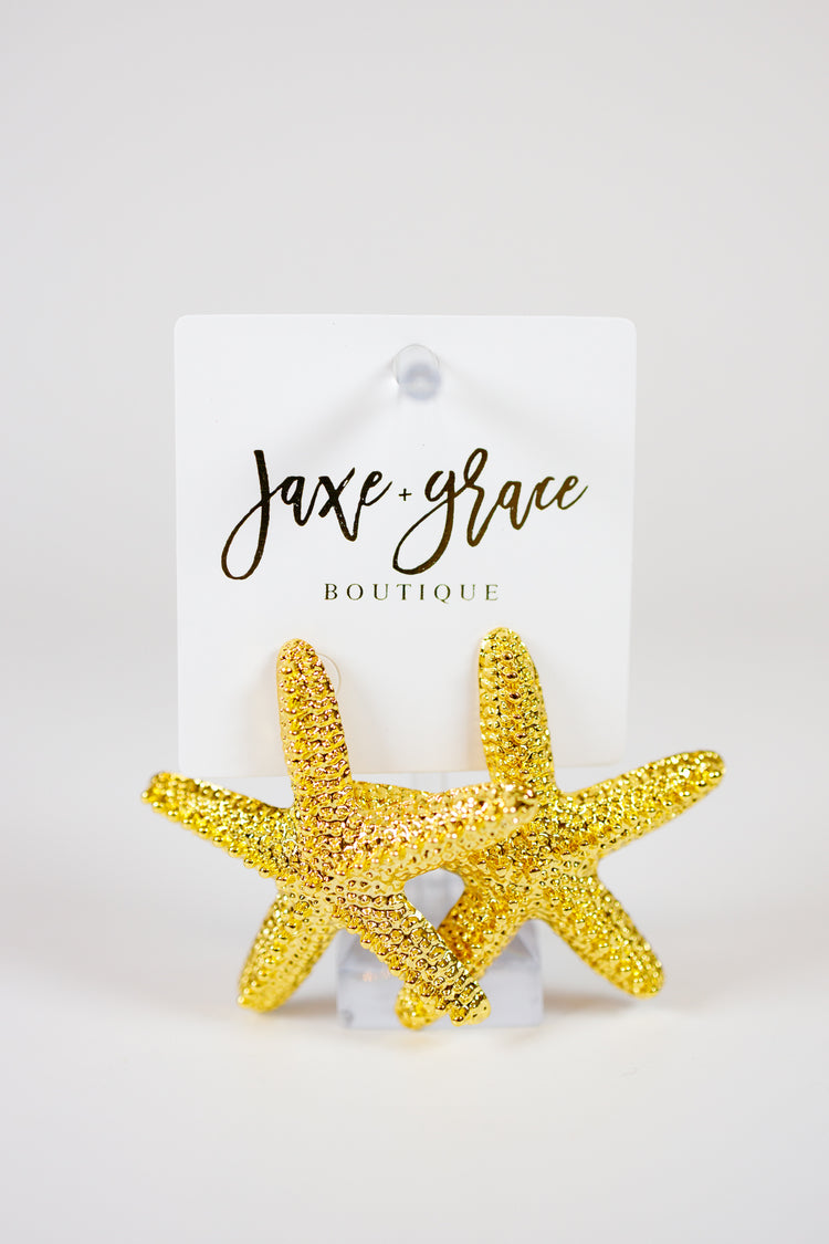 Textured Starfish Earrings Jaxe + Grace Boutique