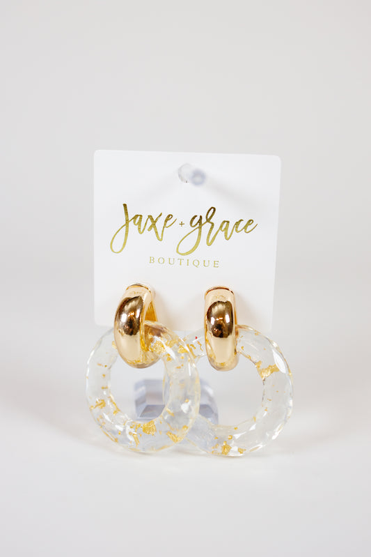 Door knocker Shape Ice w/Flake Earrings Jaxe + Grace Boutique