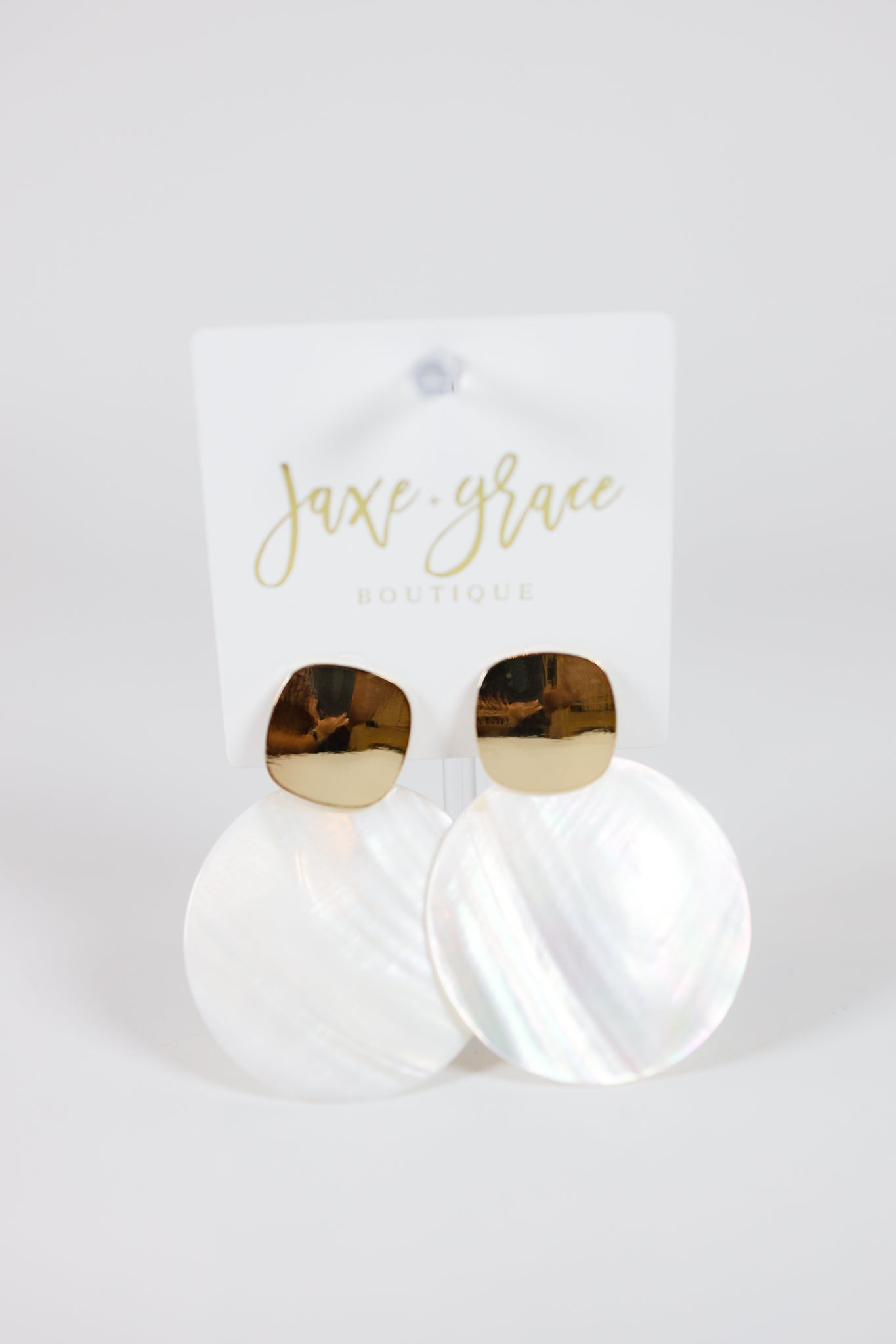 Square & Shell Earrings Jaxe + Grace Boutique