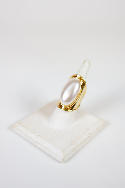 Oval Pearl Wide Open Ring Jaxe + Grace Boutique