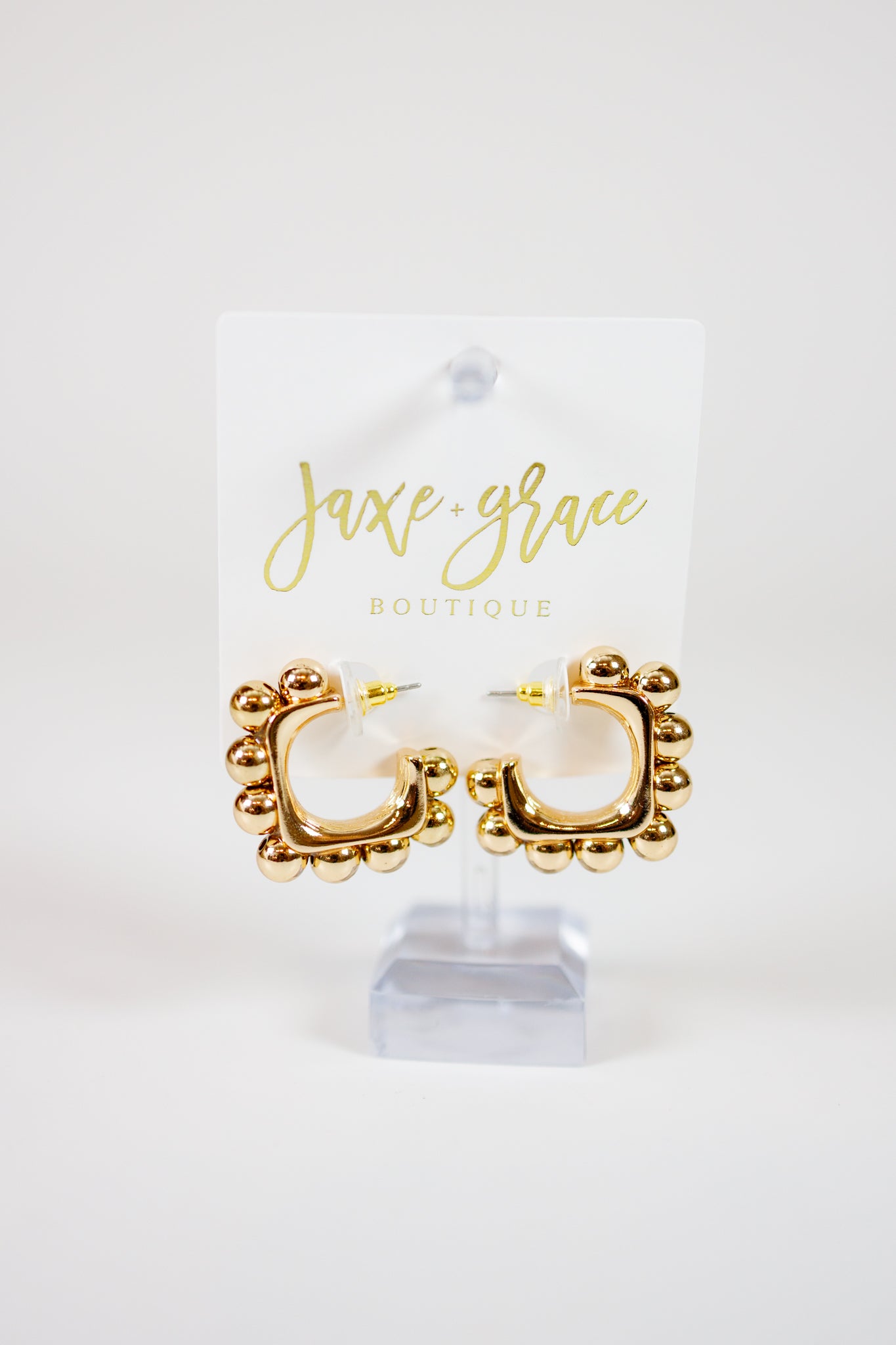Linked CCB Ball Square Hoops Jaxe + Grace Boutique