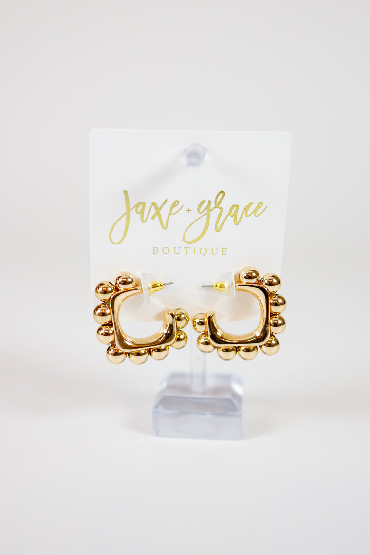 Linked CCB Ball Square Hoops Jaxe + Grace Boutique