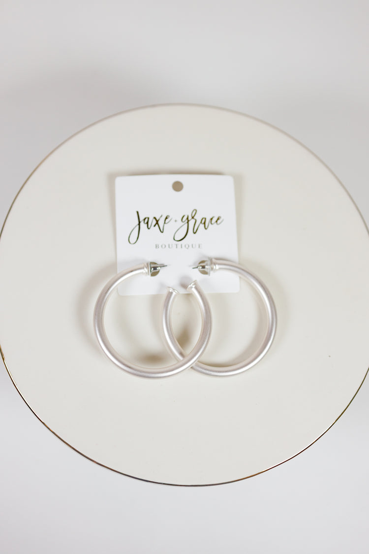 57MM Tube Hoops, VARIOUS METALS Jaxe + Grace Boutique