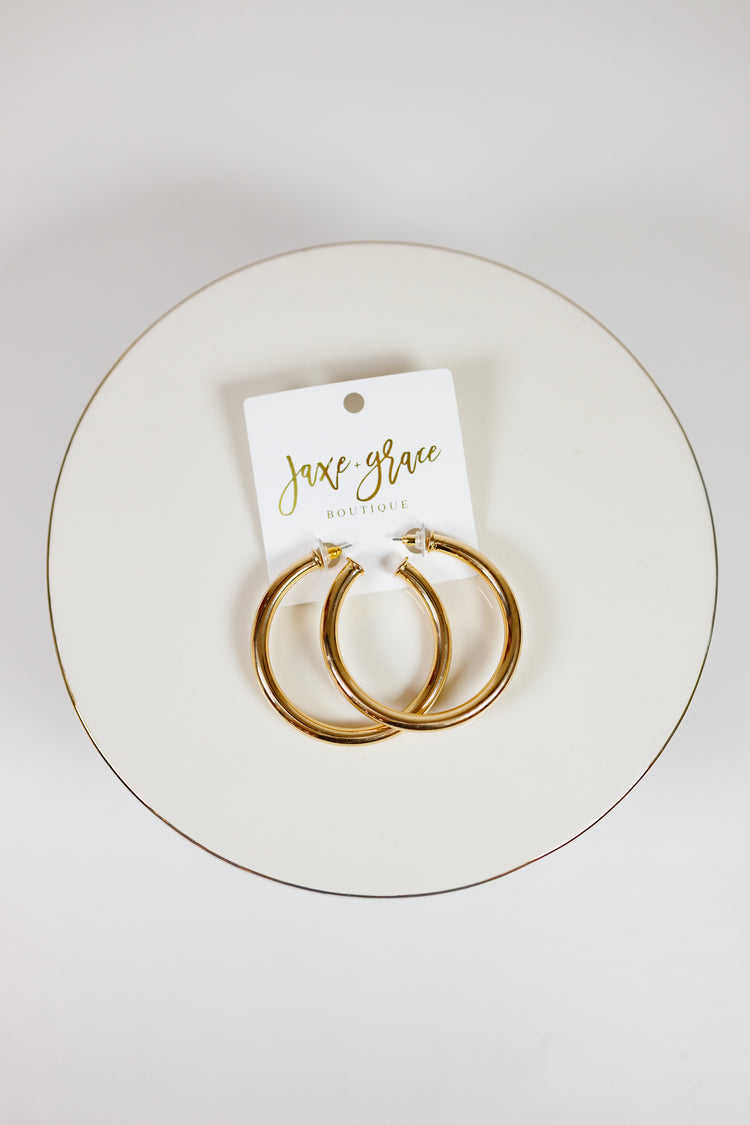 57MM Tube Hoops, VARIOUS METALS Jaxe + Grace Boutique