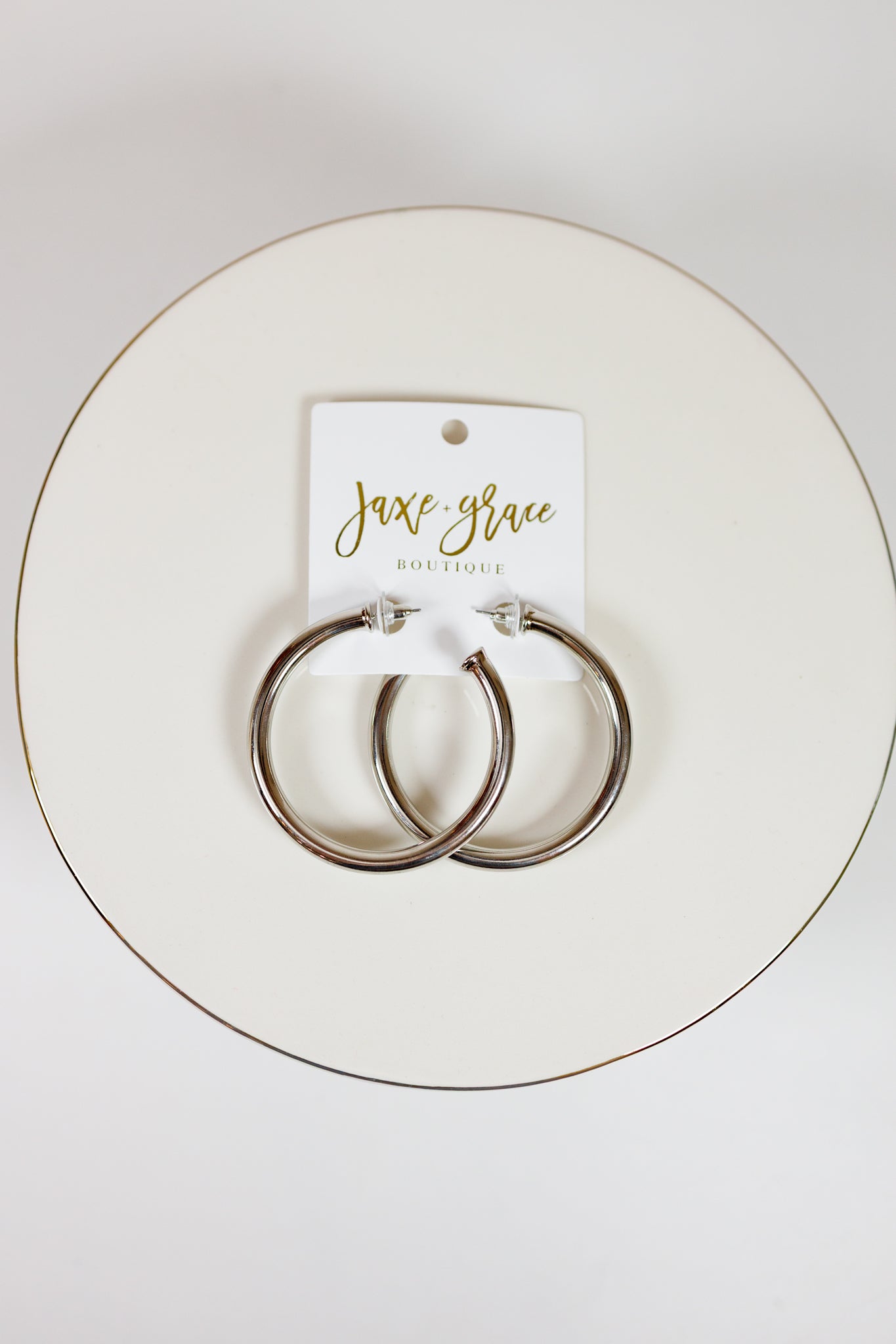 57MM Tube Hoops, VARIOUS METALS Jaxe + Grace Boutique