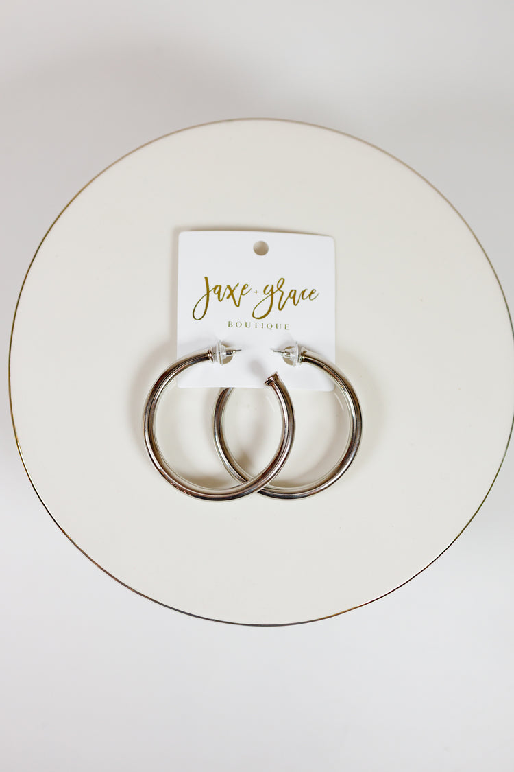 57MM Tube Hoops, VARIOUS METALS Jaxe + Grace Boutique