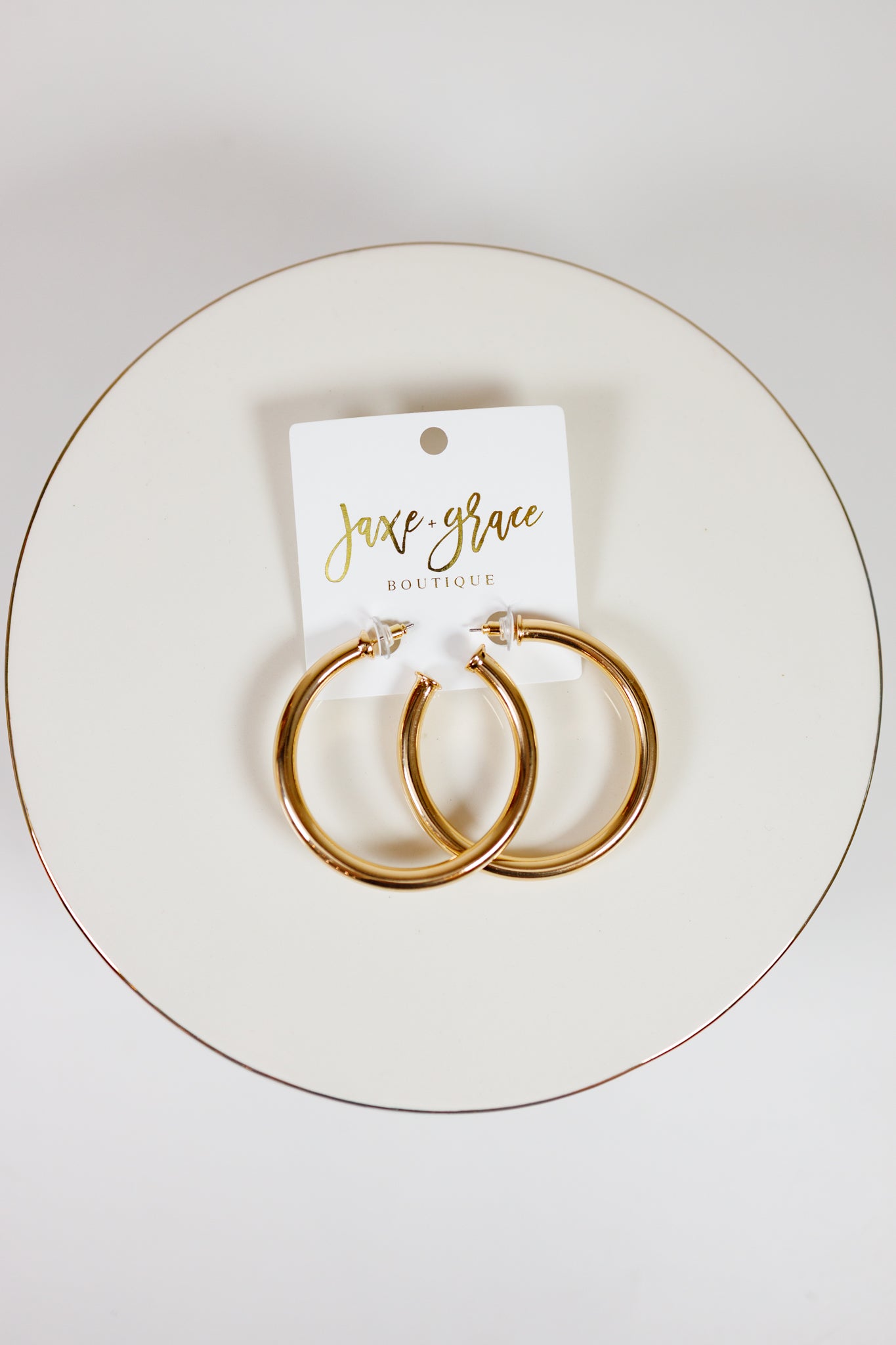 57MM Tube Hoops, VARIOUS METALS Jaxe + Grace Boutique