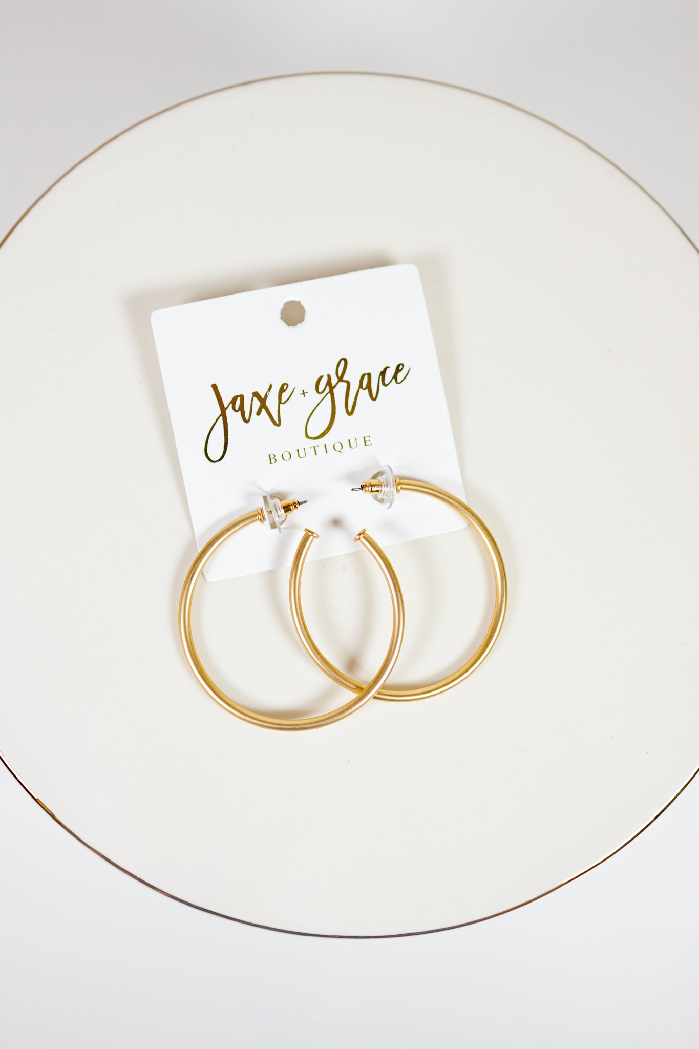 2inch Matte Gold Hoops Jaxe + Grace Boutique