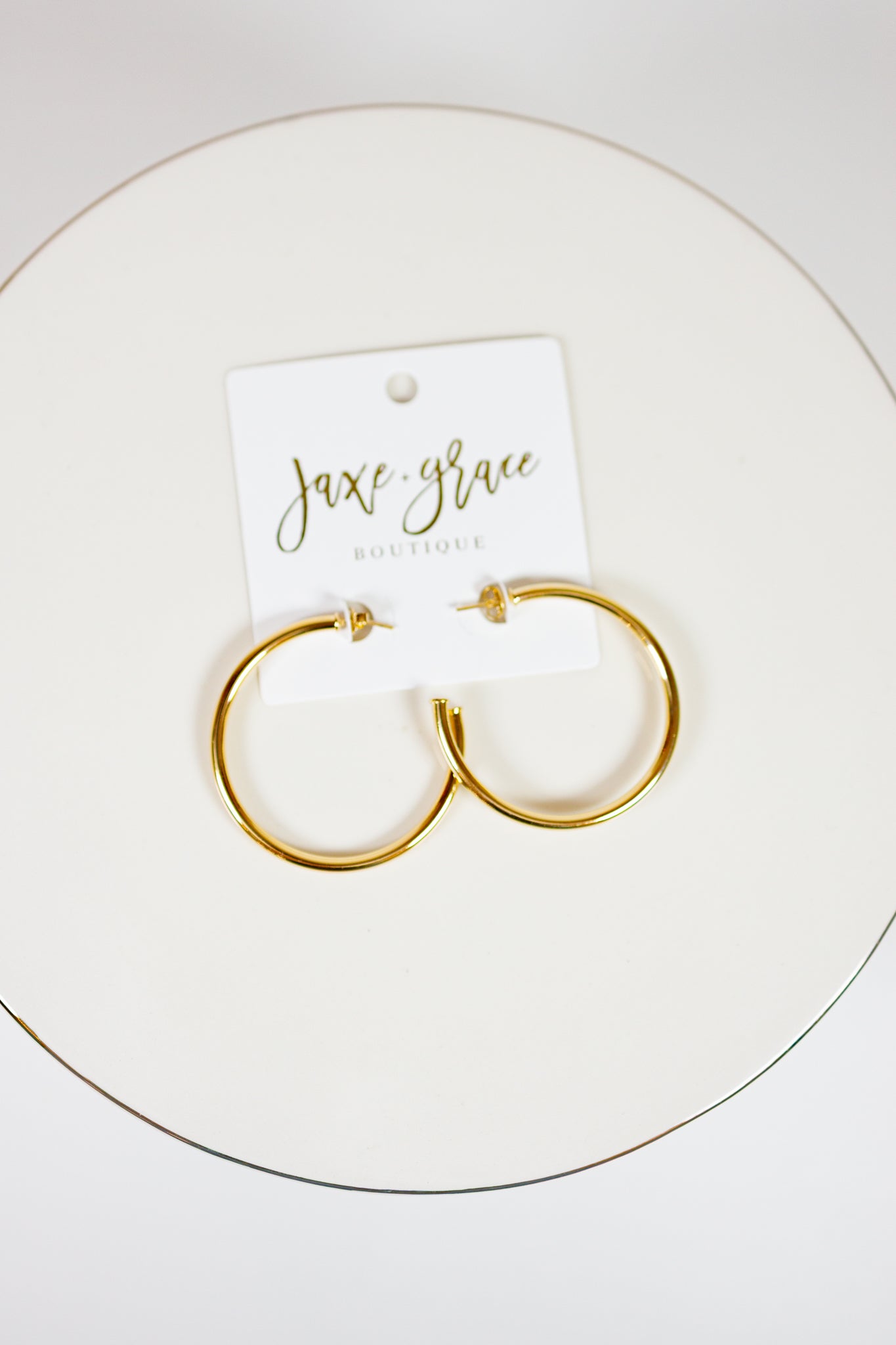 45mm Gold Dipped Metal Hoops Jaxe + Grace Boutique