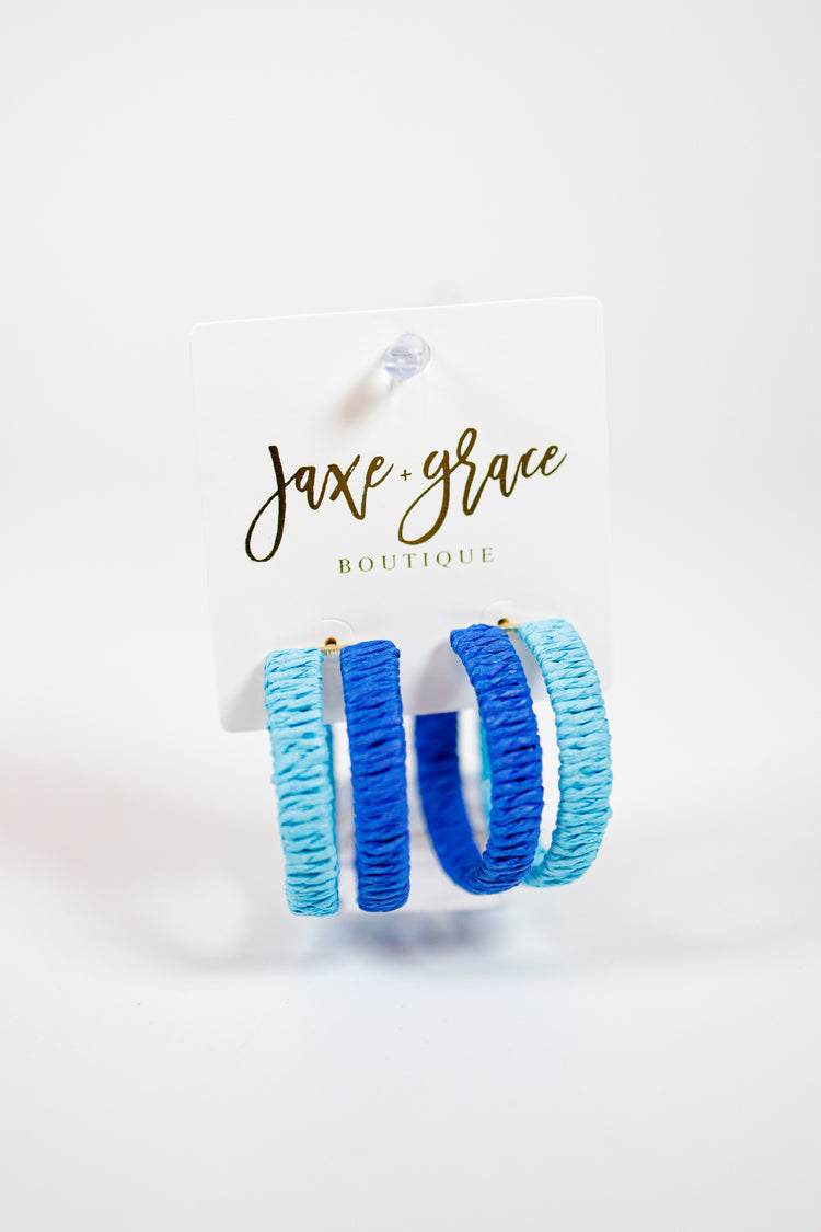 Layered Raffia Hoops, VARIOUS Jaxe + Grace Boutique