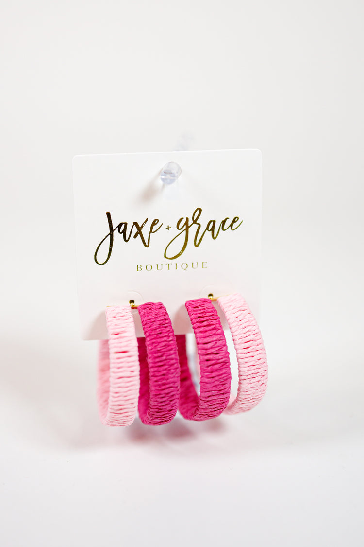 Layered Raffia Hoops, VARIOUS Jaxe + Grace Boutique