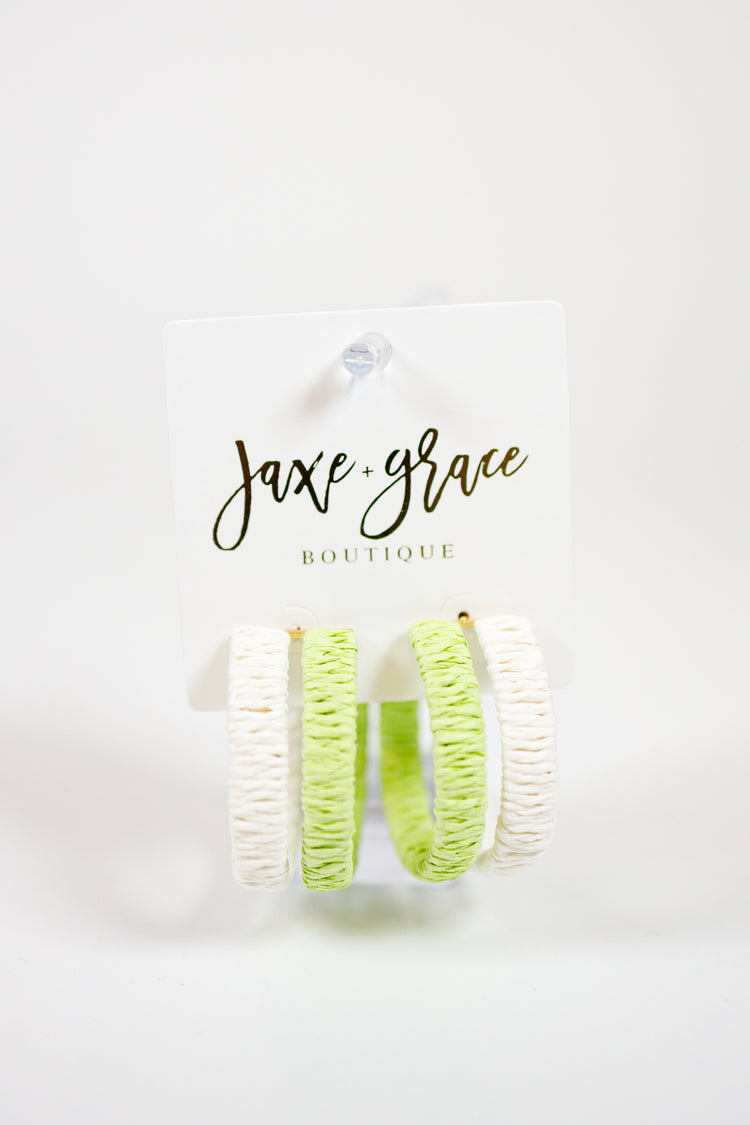 Layered Raffia Hoops, VARIOUS Jaxe + Grace Boutique