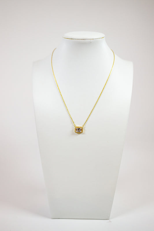 Emerald Cut Pendant Necklace Jaxe + Grace Boutique