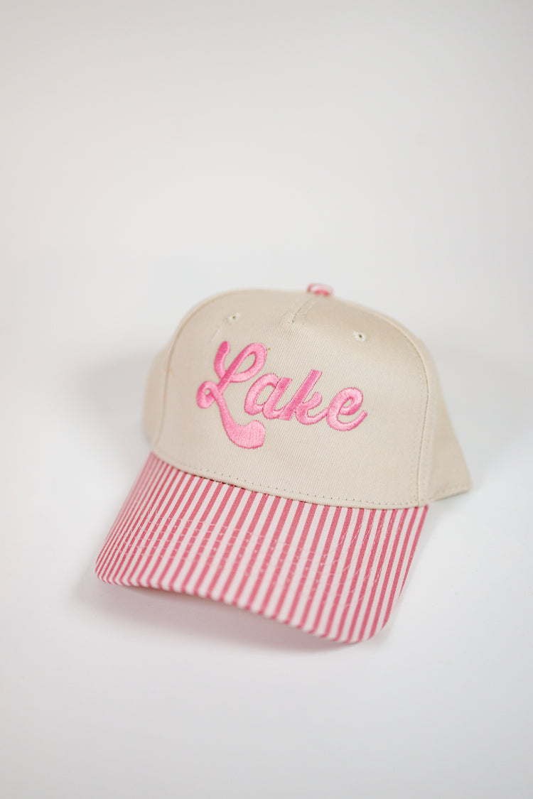 Pink Lake Stripe Bill Hat Jaxe + Grace Boutique