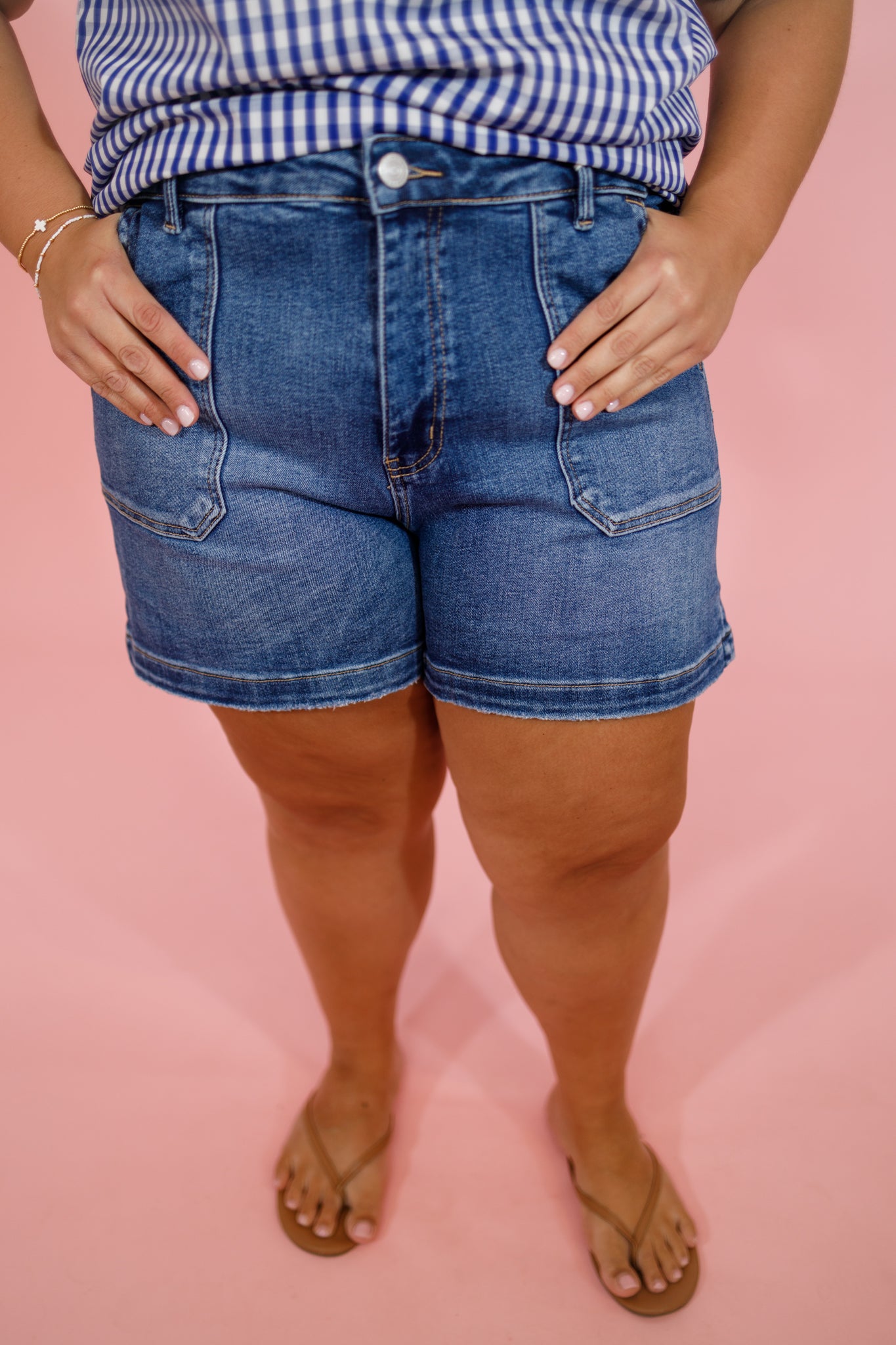 Vervet Patch Pocket Denim Shorts, S-3XL Jaxe + Grace Boutique