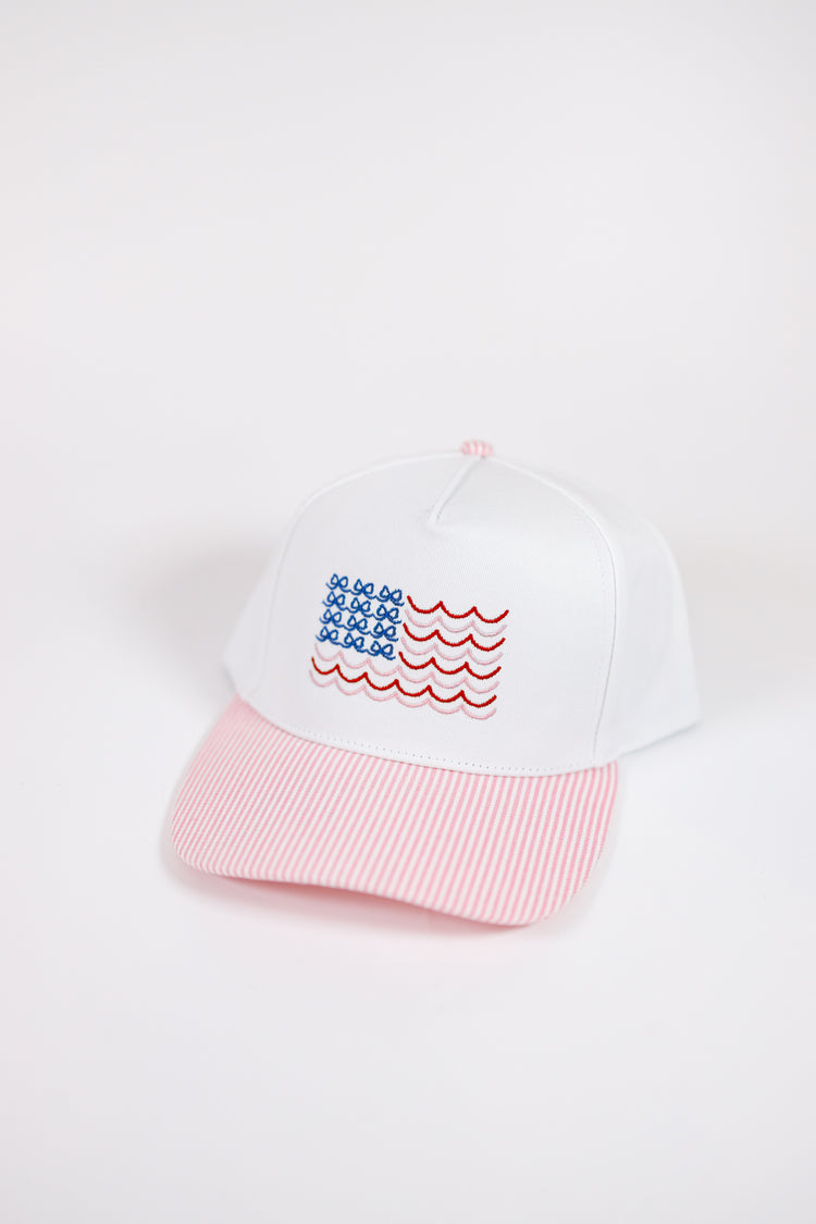 Wave Bow Flag Embroidered Hat