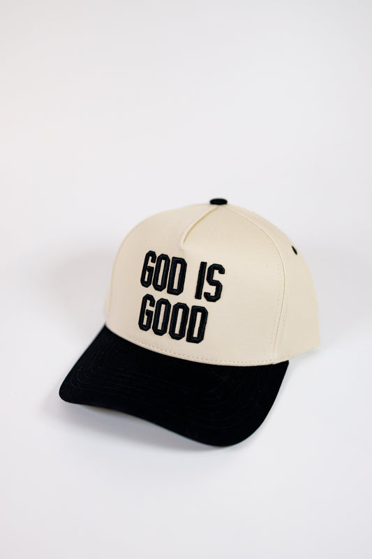 Black Embroidered "God is Good" Hat Jaxe + Grace Boutique