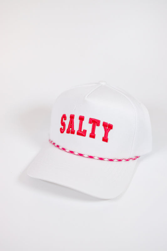 White and Pink "Salty" Hat Jaxe + Grace Boutique