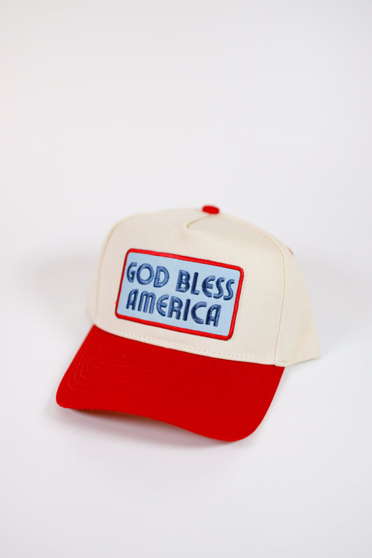 God Bless America - Red Trucker Hat