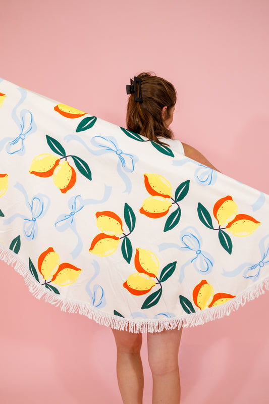 Lemon Circle Beach Towel Jaxe + Grace Boutique
