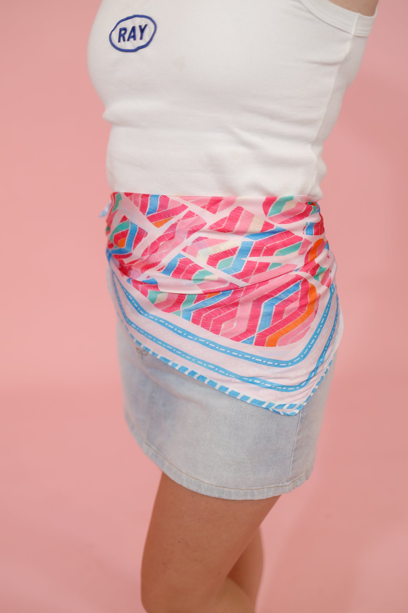 Pink Abstract Tribal Print Bandana Jaxe + Grace Boutique