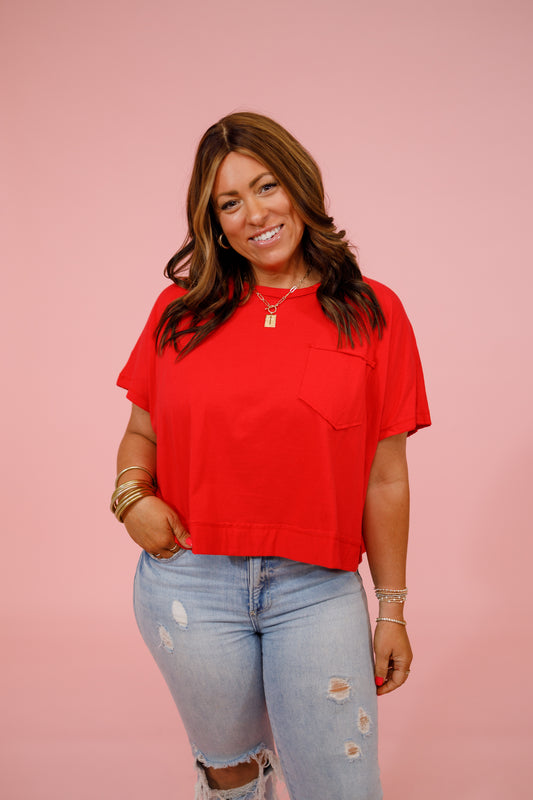 Ruby Exposed Seam Boxy Top Jaxe + Grace Boutique