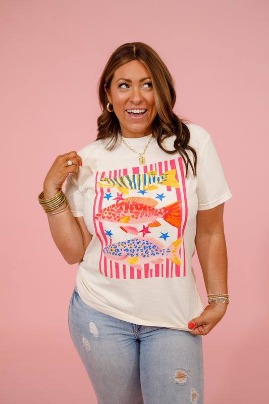 Preppy Fish Graphic Tee Jaxe + Grace Boutique